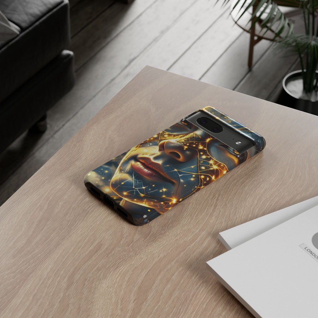 PRB Galactic Portrait Tough Case | Cosmic Face Phone Case, Starry Nebula Design by Power Runs Black