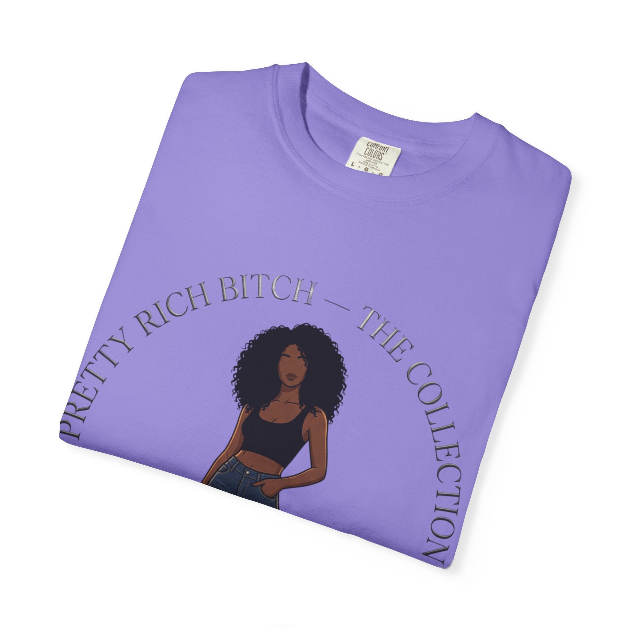 Pretty Rich Bitch The Collection by PRB Graphic Tee (Afro Curly Woman) by Power Runs Black