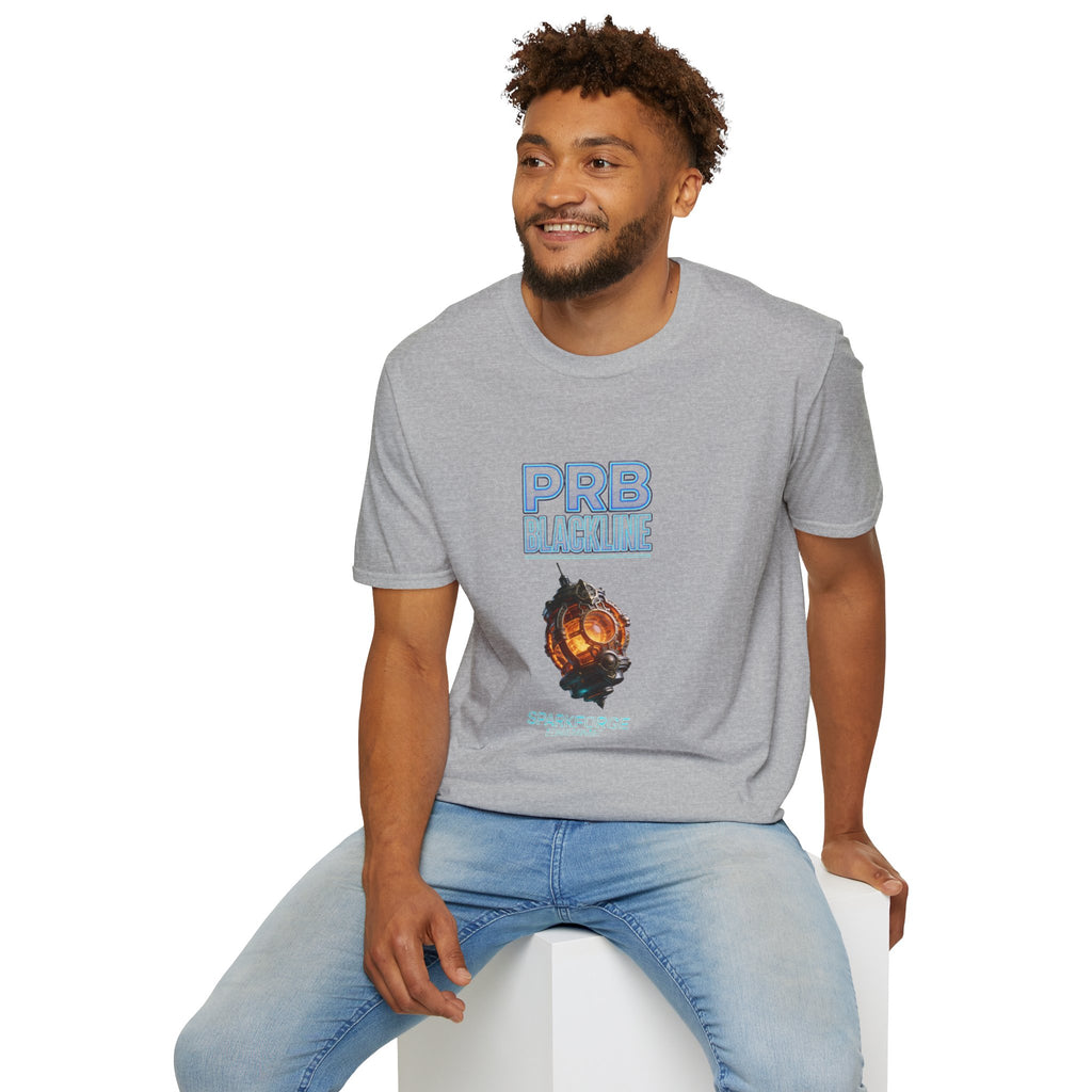 PRB Blackline Sparkforge Engine T‑Shirt — Sci‑Fi Mechanical Graphic Tee by Power Runs Black