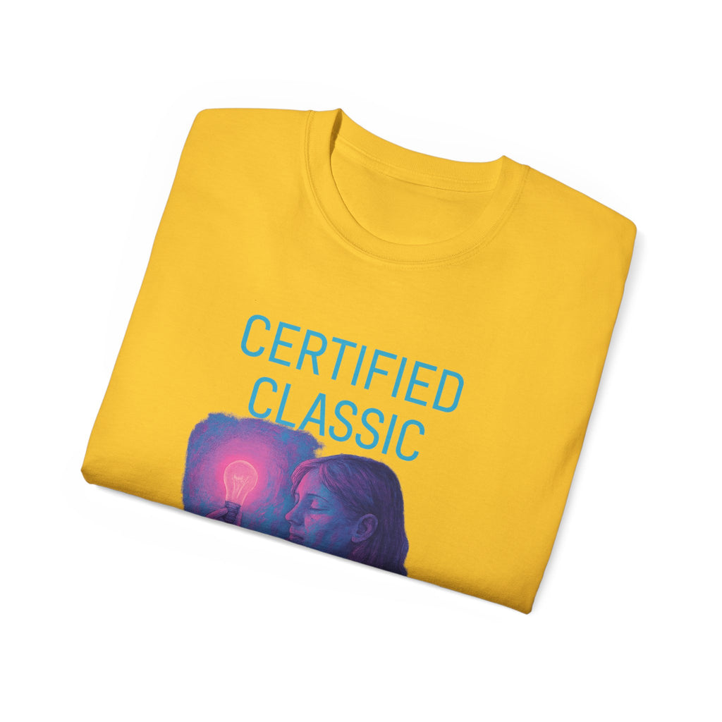 PRB Certified Classic portrait tee | Retro portrait holding light by Power Runs Black