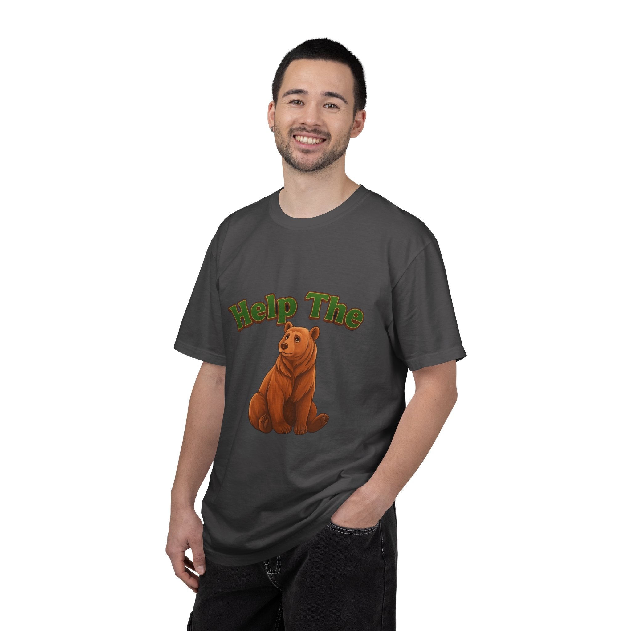 Power Runs Black PRB Help The Bear T-shirt | Cute Sitting Bear Illustration by Power Runs Black