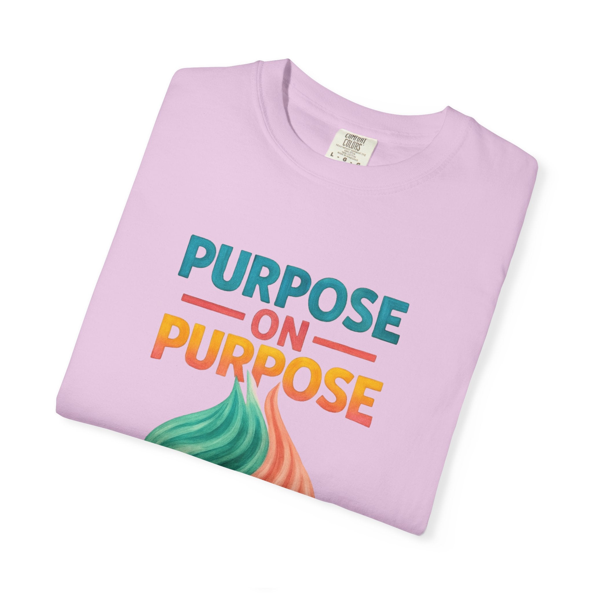 PRB Purpose On Purpose T-Shirt — Inspirational Graphic Tee with Abstract Wave Design by Power Runs Black