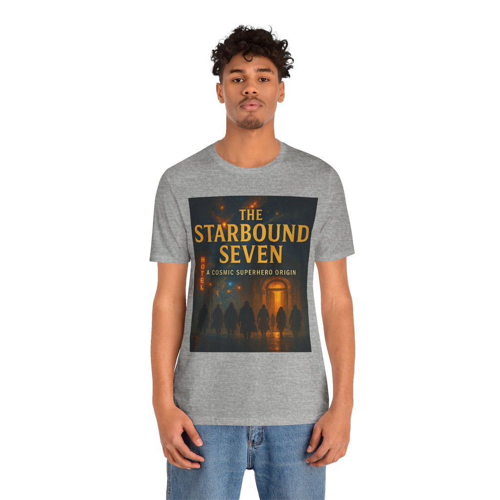 Power Runs Black PRB The Starbound Seven Tee – Retro Cosmic Superhero Poster Shirt by Power Runs Black