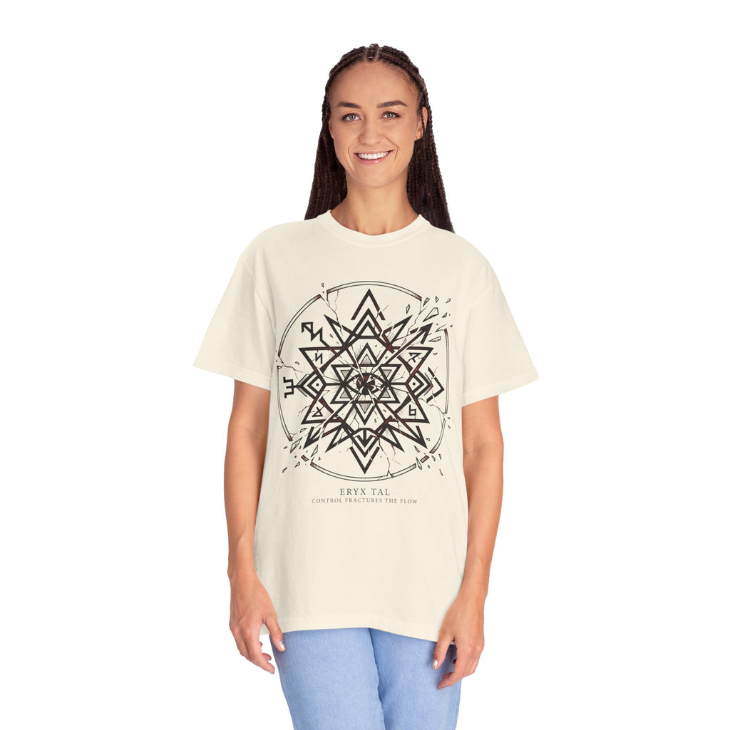 Power Runs Black PRB Eryx Tal Geometric Mandala T-Shirt — Symmetric Star Graphic Tee by Power Runs Black