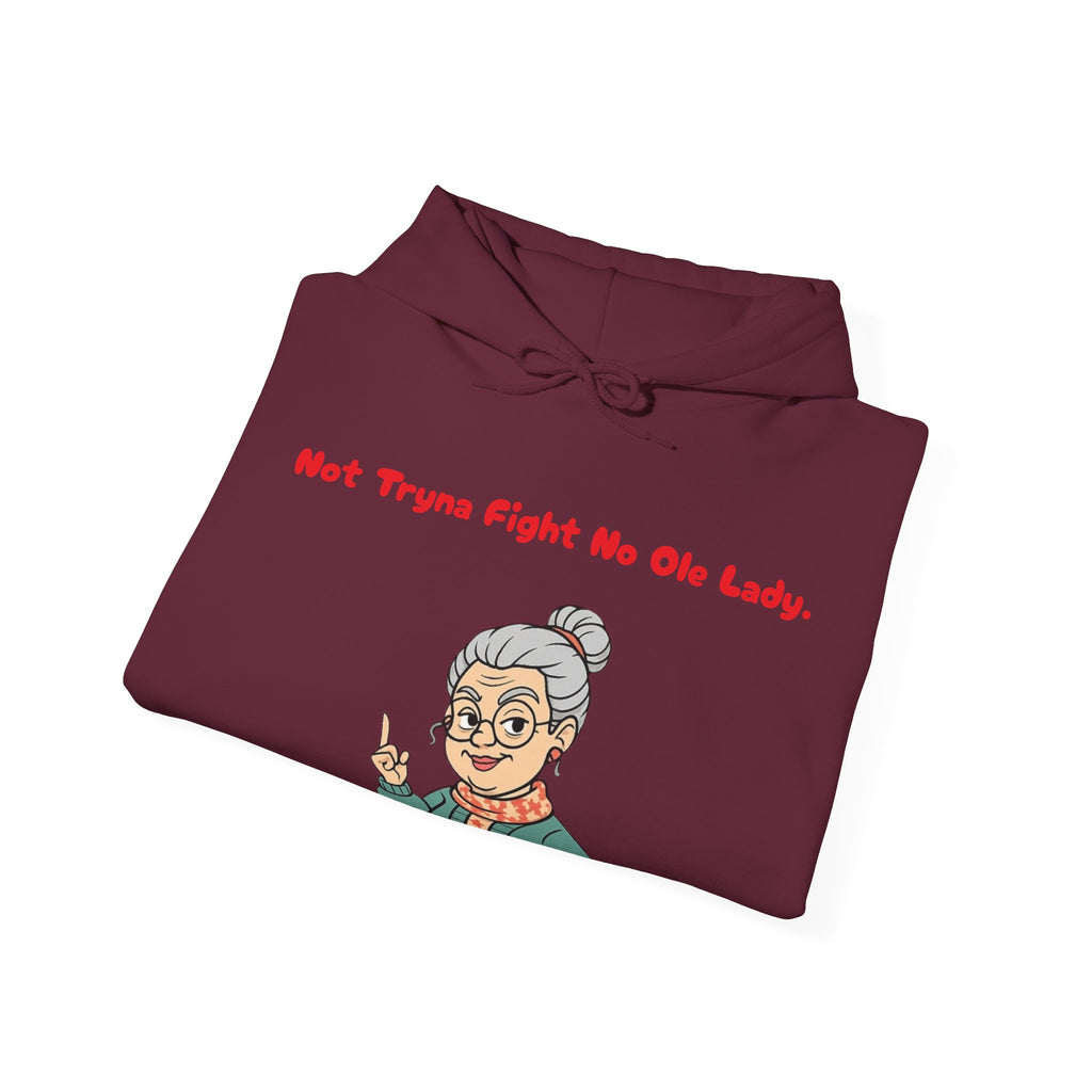 PRB Sassy Grandma Illustration Hoodie | "Not Tryna Fight No Ole Lady." by Power Runs Black