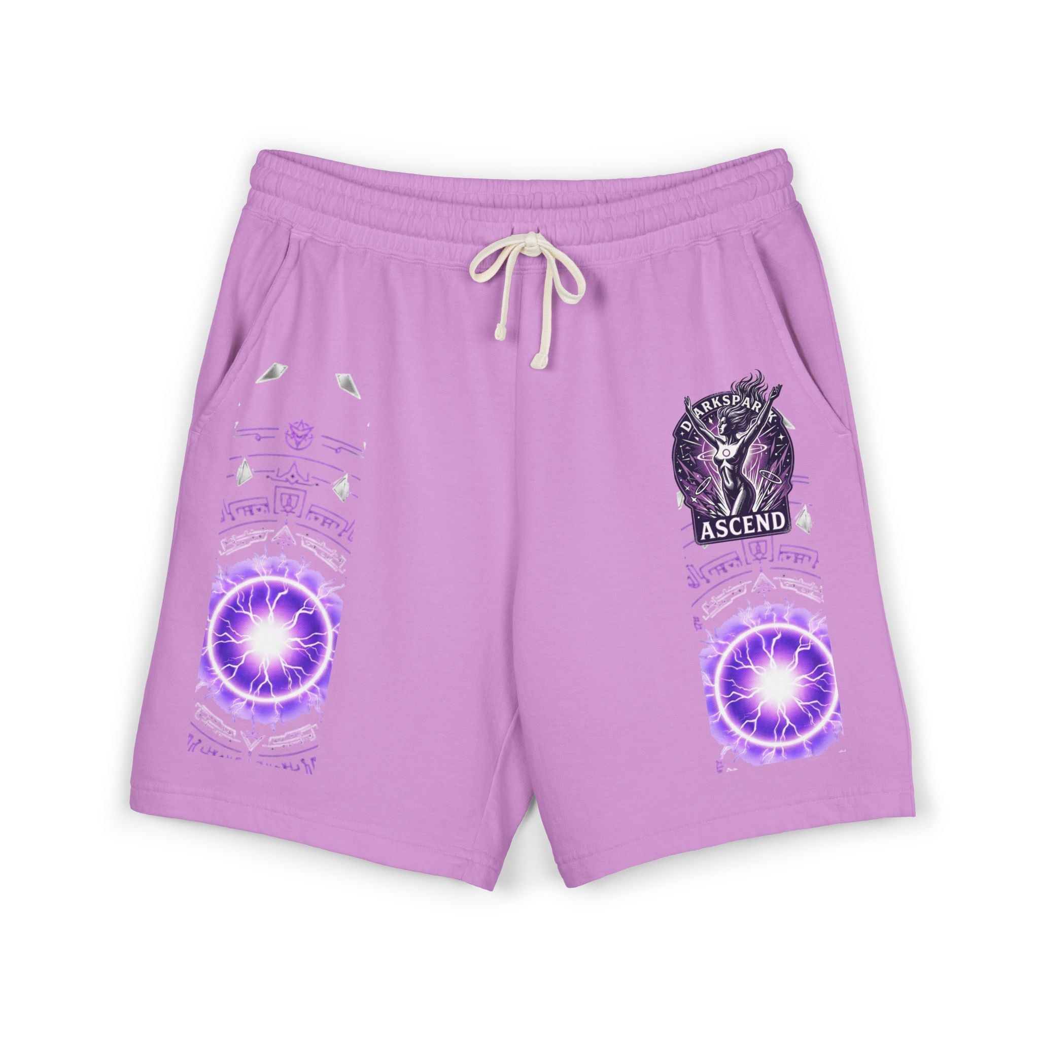 Power Runs Black PRB Ascend Graphic Sweat Shorts — Light Fleece Athletic Lounge Shorts by Printify