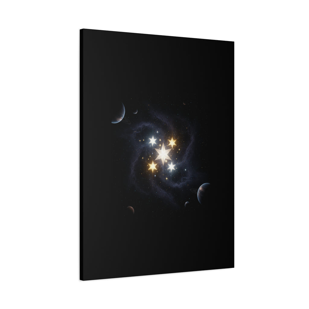PRB Celestial Star Cluster Matte Canvas Print — Cosmic Planets Wall Art by Printify