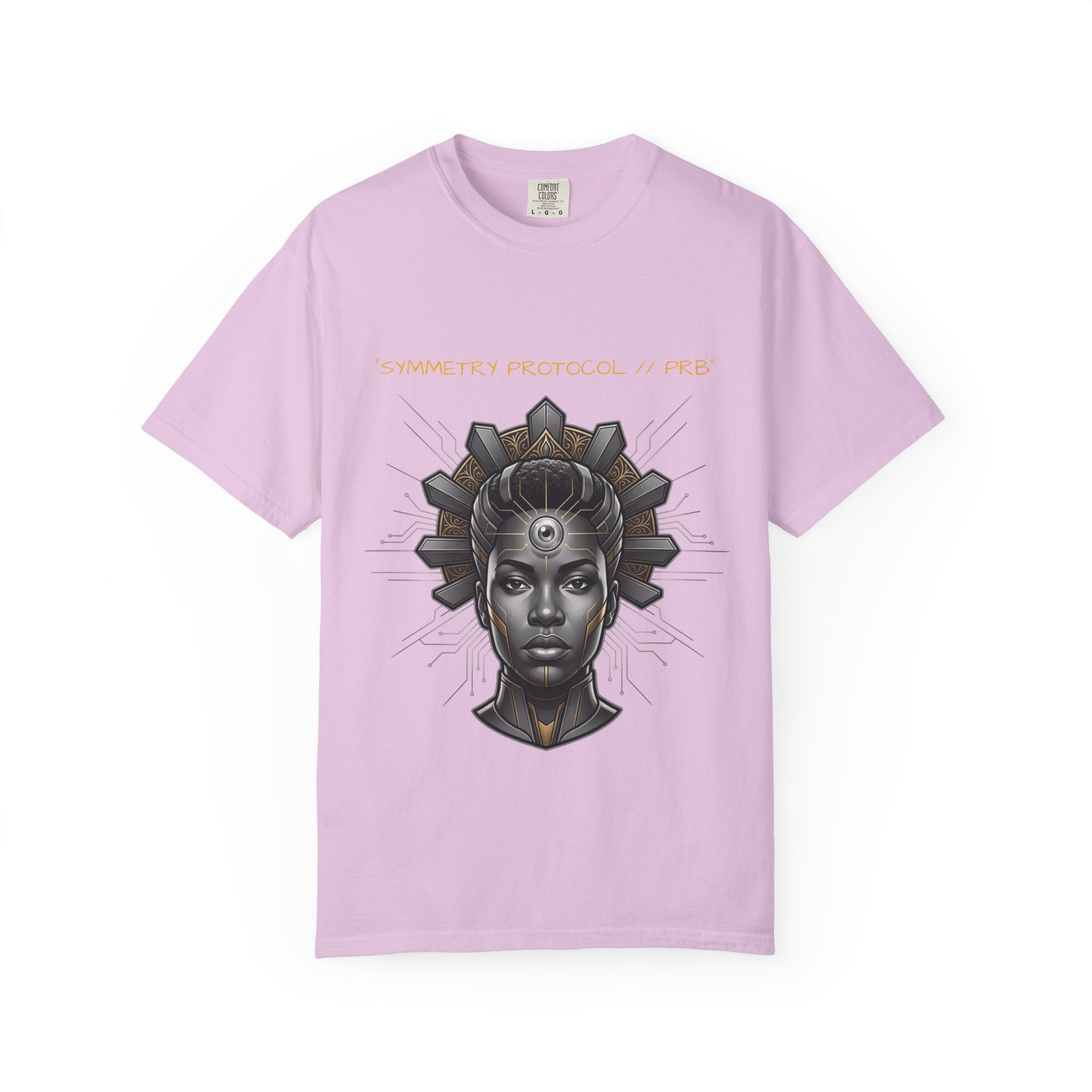 Printify PRB Afrofuturist Crowned Woman T-shirt | Sci‑Fi Portrait Tee - T-Shirt