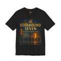 Power Runs Black PRB The Starbound Seven Tee – Retro Cosmic Superhero Poster Shirt by Power Runs Black