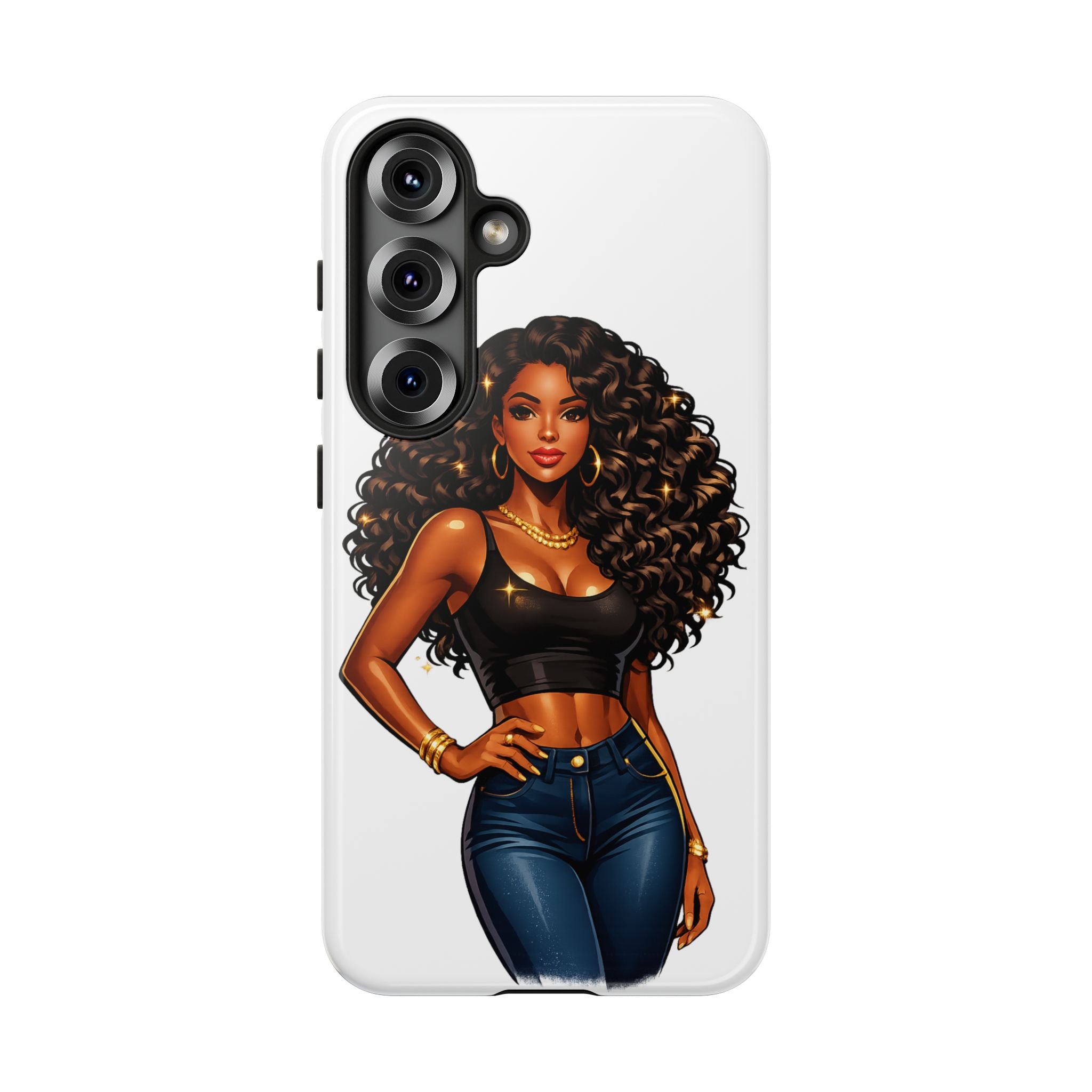 Pretty Rich Bitch by PRB Curly Hair Phone Case by Printify