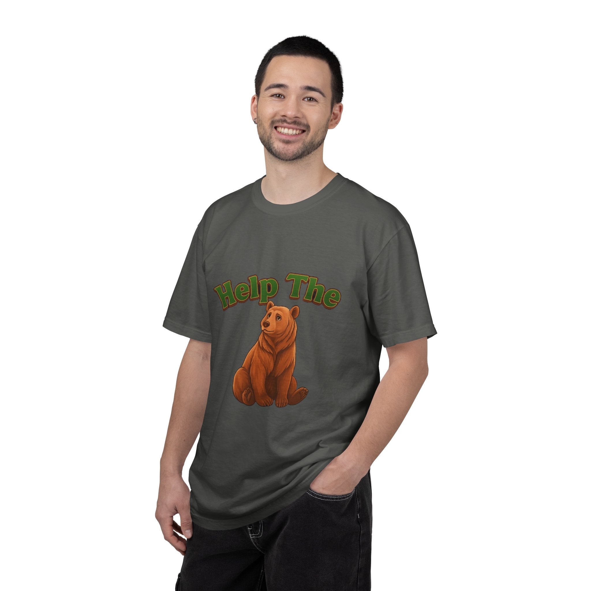 Power Runs Black PRB Help The Bear T-shirt | Cute Sitting Bear Illustration by Power Runs Black