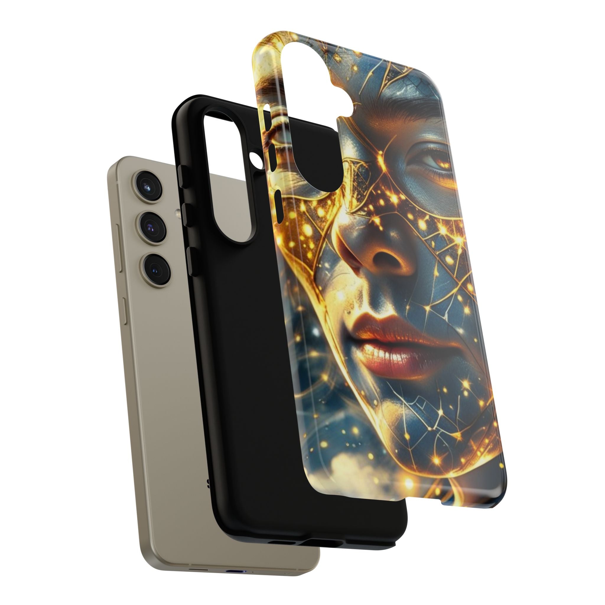 PRB Galactic Portrait Tough Case | Cosmic Face Phone Case, Starry Nebula Design by Printify