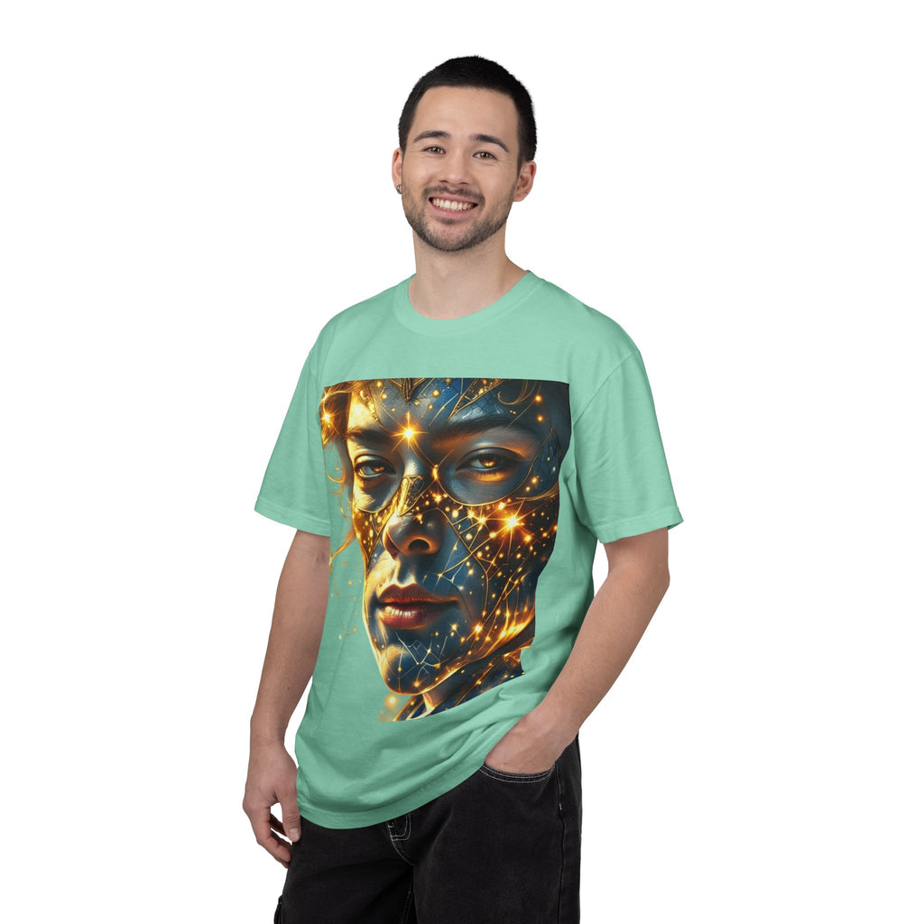 PRB Celestial Glow Unisex Graphic T-Shirt | Luminous Portrait Tee by Power Runs Black