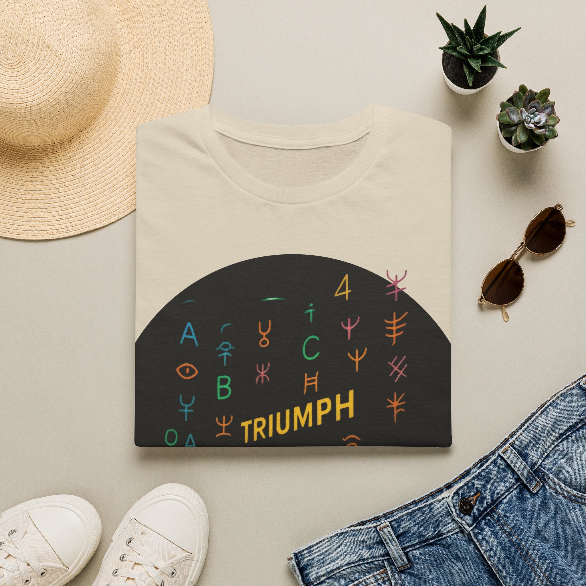PRB Triumph Afro Hair Silhouette T-Shirt | Black Hair Alphabet Design by Printify