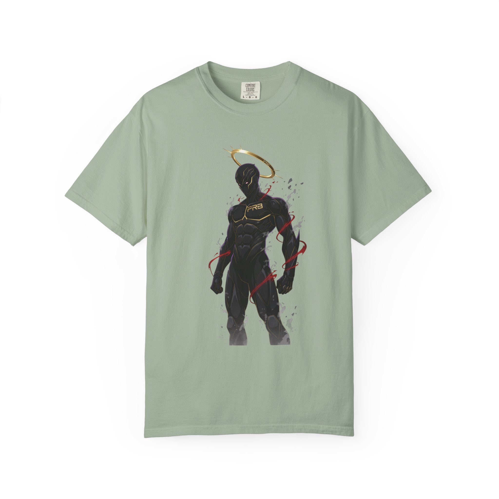 PRB Shadow Hero Graphic T-Shirt — Haloed Vigilante Illustration by Power Runs Black