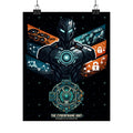 Power Runs Black Cyberframe Unit Sci‑Fi Poster — Matte Vertical by Power Runs Black