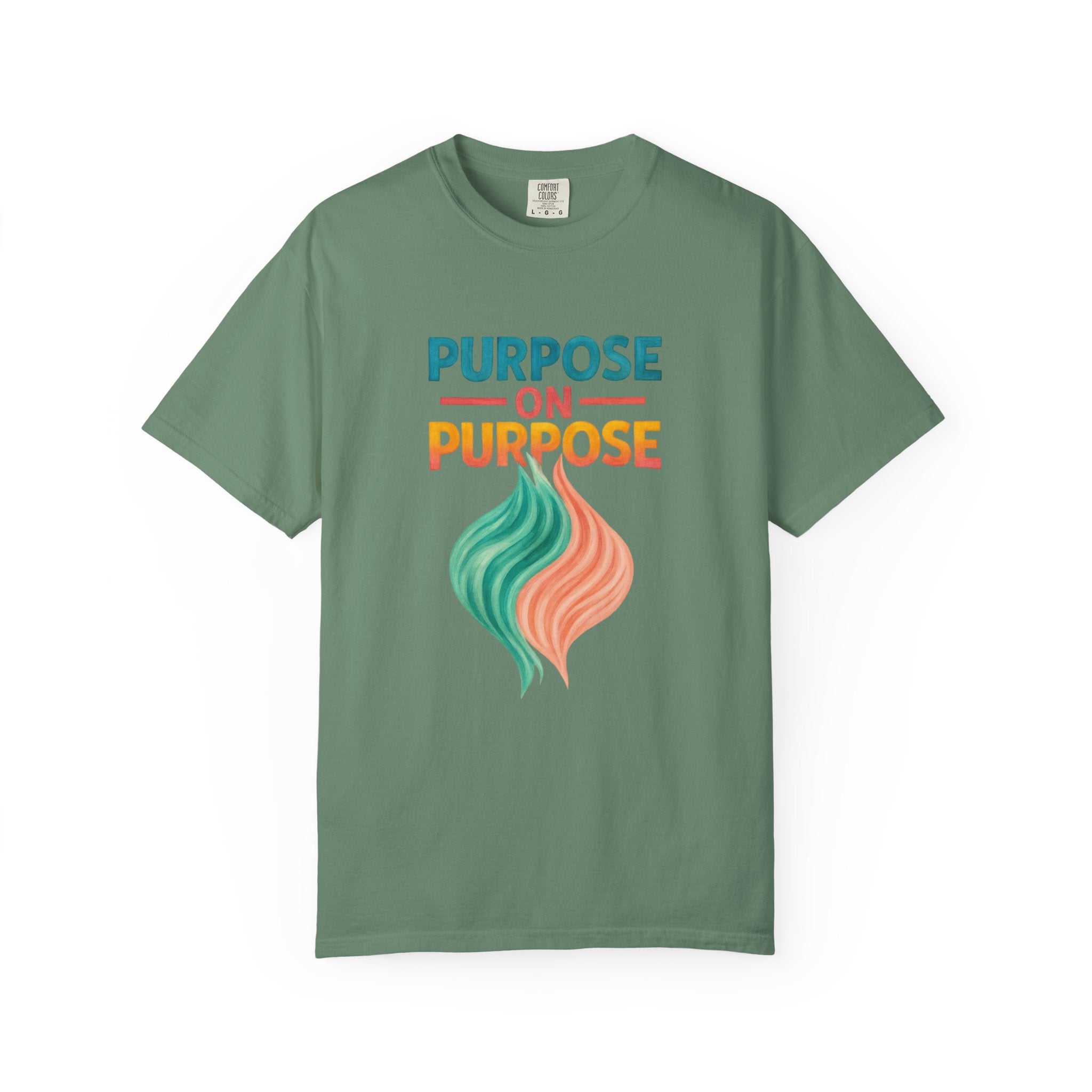 PRB Purpose On Purpose T-Shirt — Inspirational Graphic Tee with Abstract Wave Design by Power Runs Black