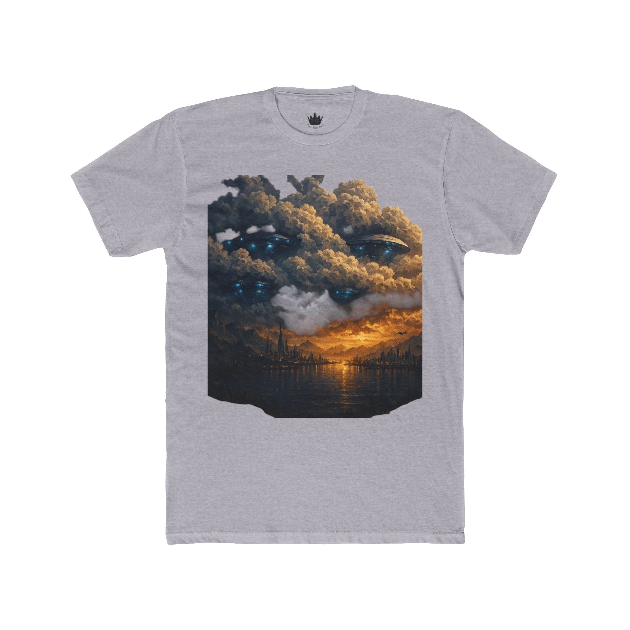 PRB Sunset Stormscape Tee — Dramatic Cloudscape Graphic T-Shirt by Power Runs Black