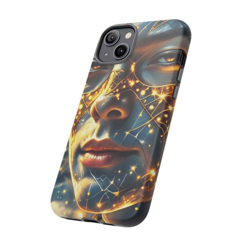 PRB Galactic Portrait Tough Case | Cosmic Face Phone Case, Starry Nebula Design by Printify
