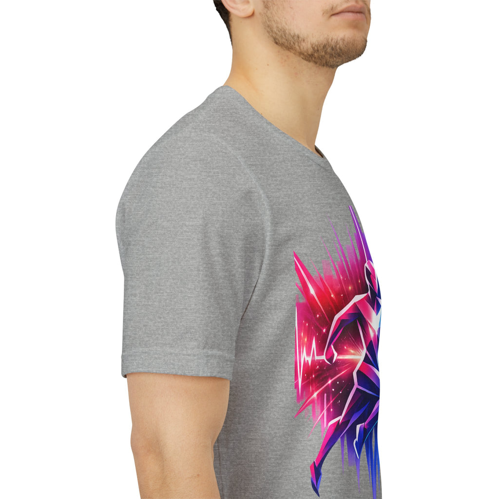 Power Runs Black PRB Running Pulse Graphic Tee — Neon Runner Heartbeat Sports T‑Shirt by Power Runs Black
