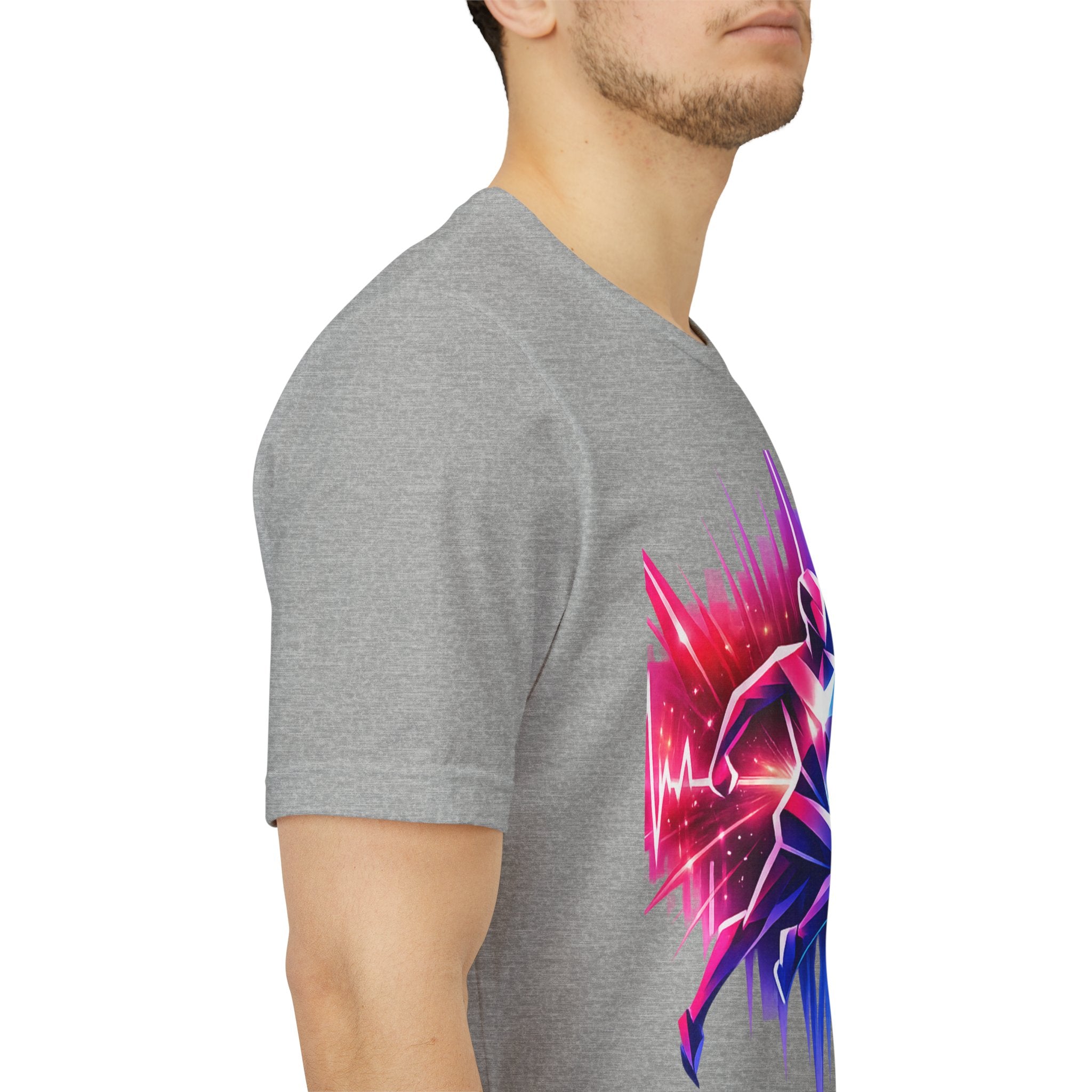 Power Runs Black PRB Running Pulse Graphic Tee — Neon Runner Heartbeat Sports T‑Shirt by Power Runs Black