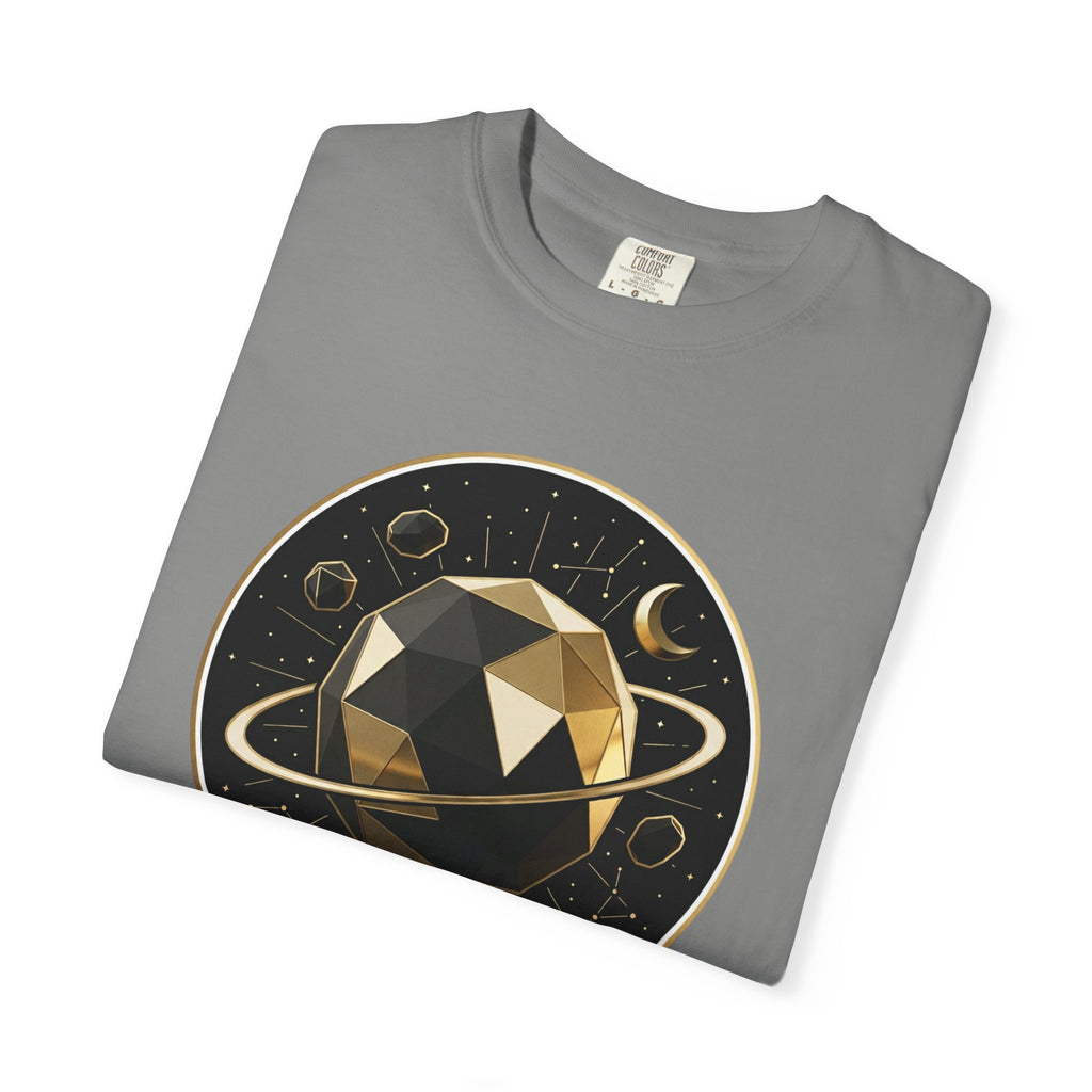 PRB Cosmos Geometric Planet T-Shirt by Power Runs Black