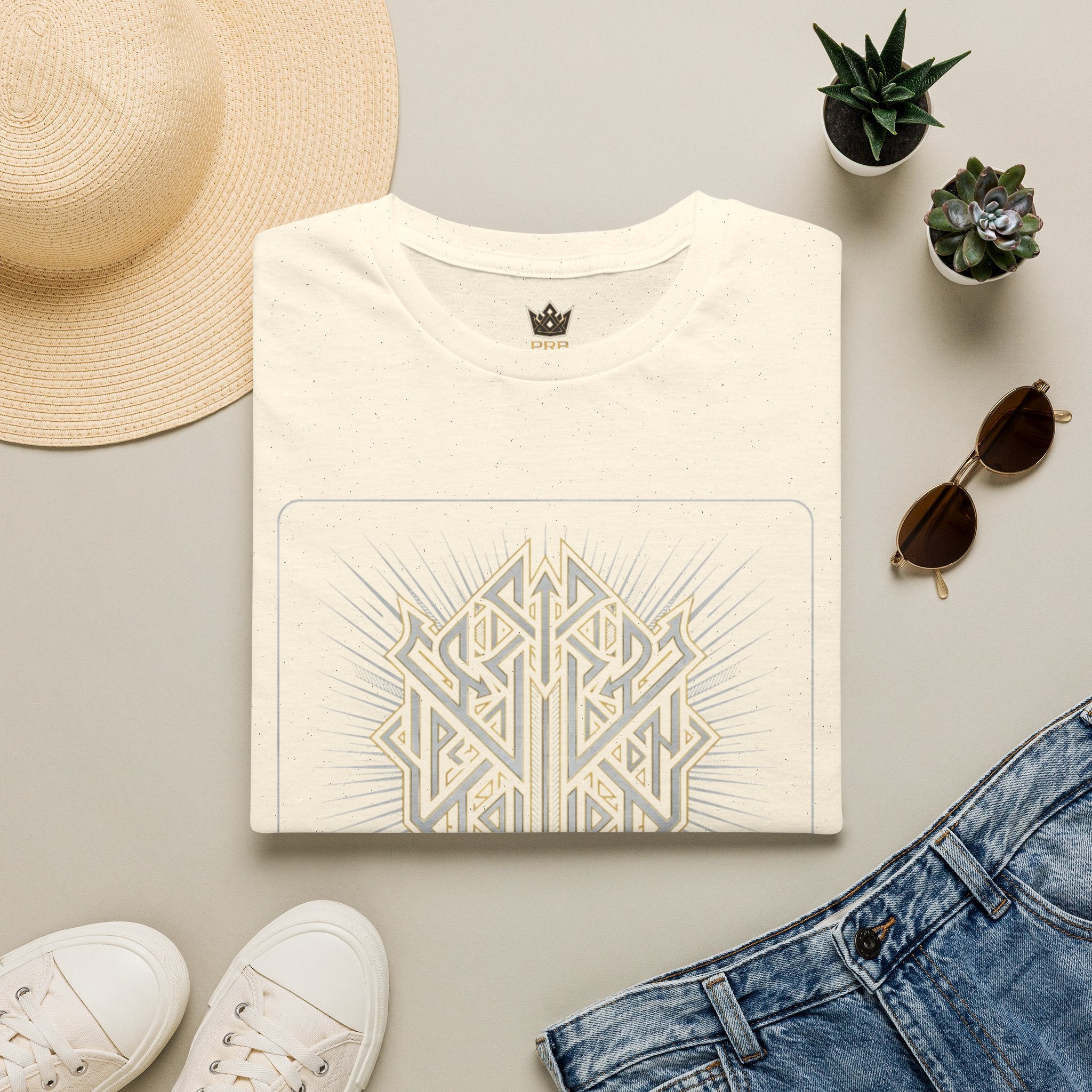 Power Runs Black PRB The Current Geometric Logo T-Shirt by Printify