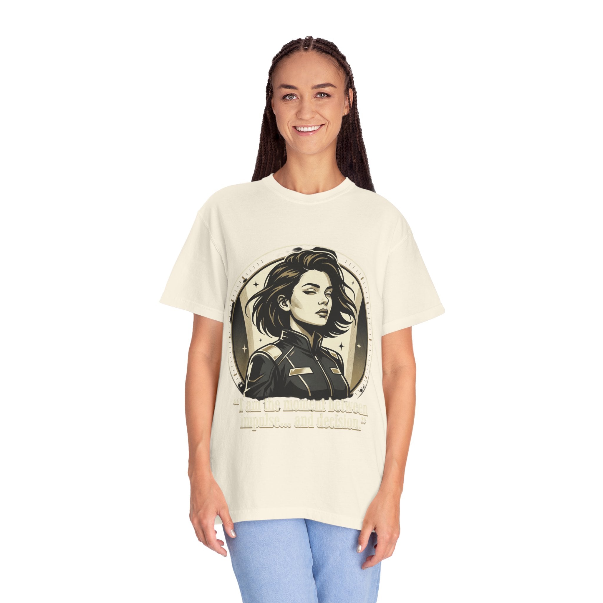 Power Runs Black Retro Space Captain Portrait T-Shirt — 'Fearless Commander' Graphic Tee by Power Runs Black