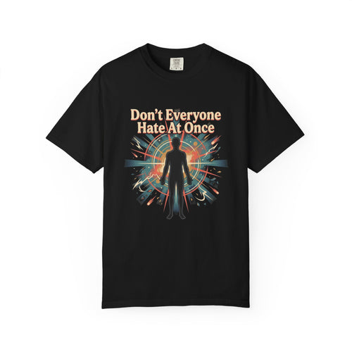 Power Runs Black Don't Everyone Hate Me Once" Retro Silhouette Graphic Tee by Printify