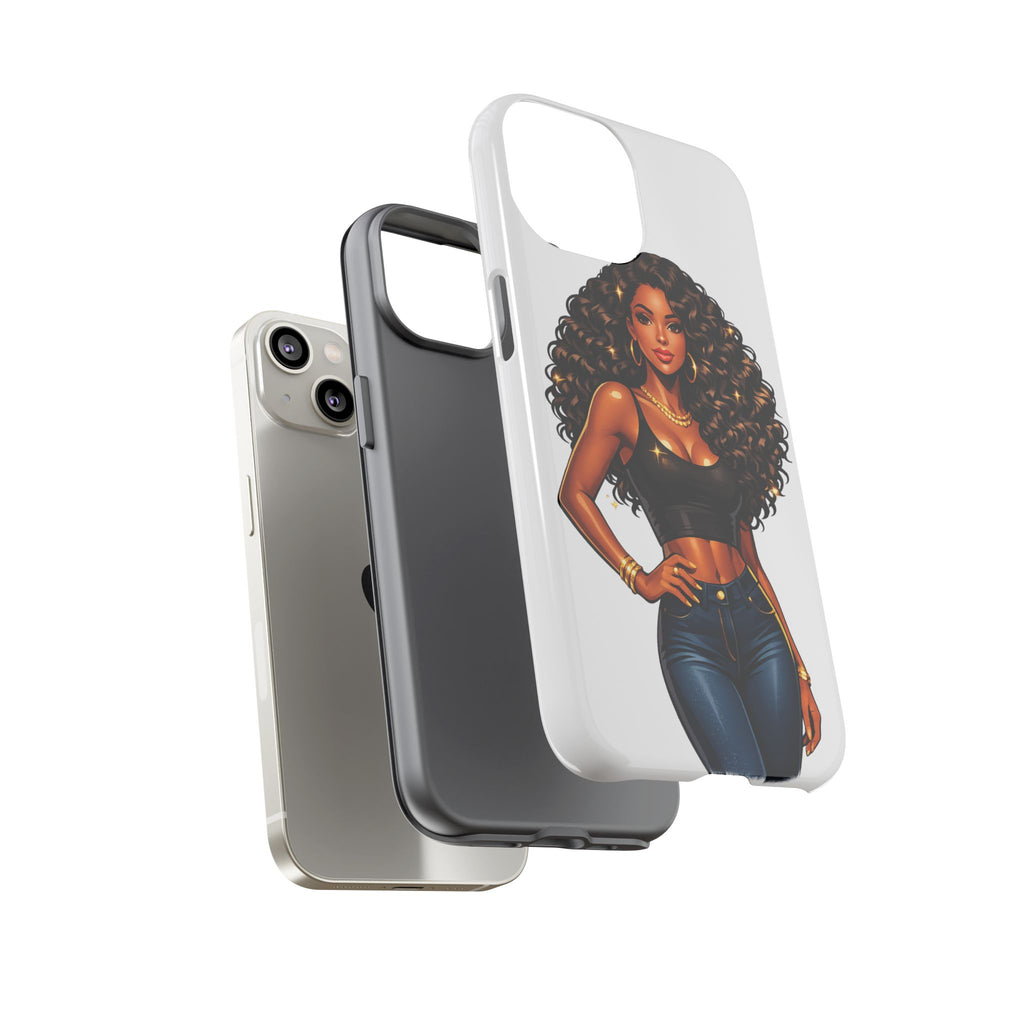 Pretty Rich Bitch by PRB Curly Hair Phone Case by Printify