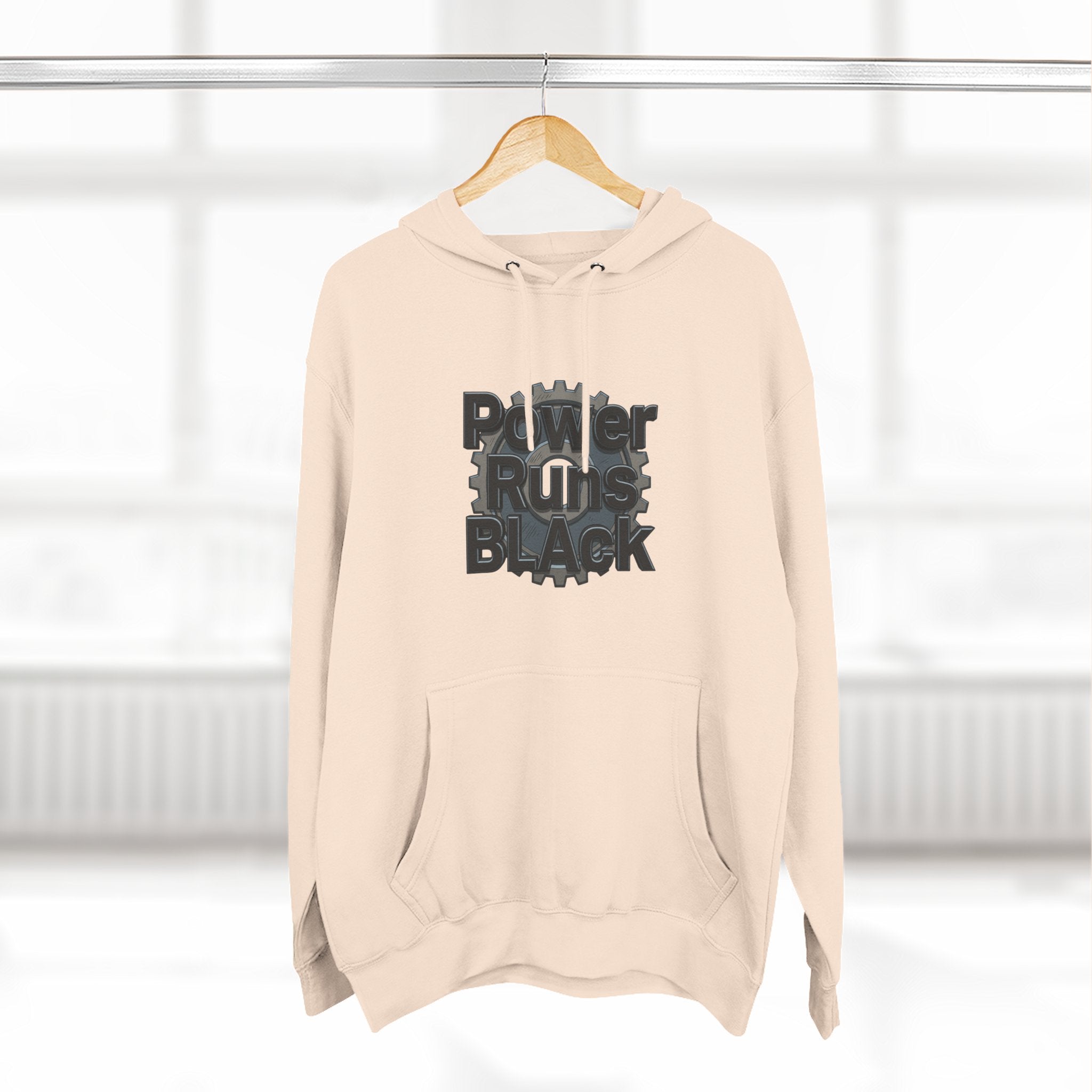 PRB Built of Power Graphic Hoodie — ‘Power Runs Black’ Industrial Mech Design by Power Runs Black