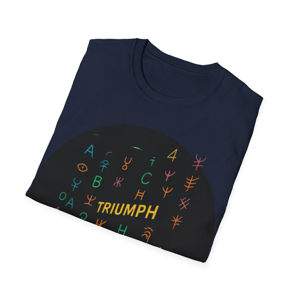 PRB Triumph Afro Hair Silhouette T-Shirt | Black Hair Alphabet Design by Power Runs Black