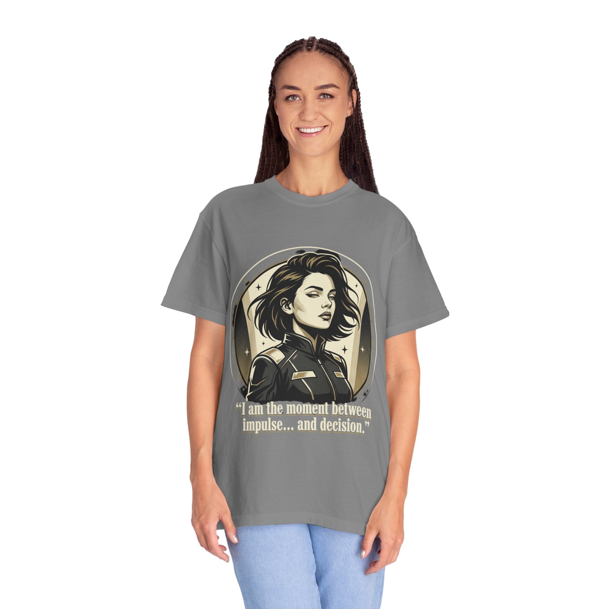 Power Runs Black Retro Space Captain Portrait T-Shirt — 'Fearless Commander' Graphic Tee by Power Runs Black