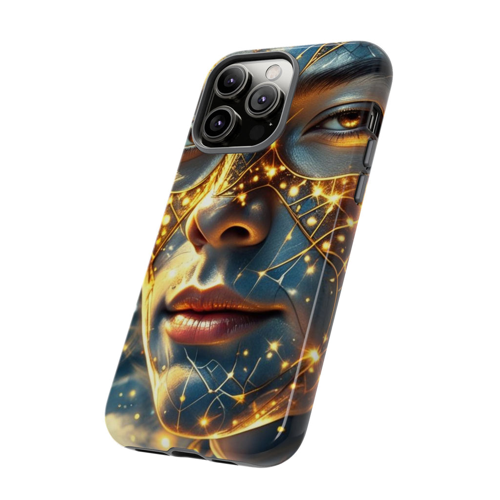 PRB Galactic Portrait Tough Case | Cosmic Face Phone Case, Starry Nebula Design by Power Runs Black