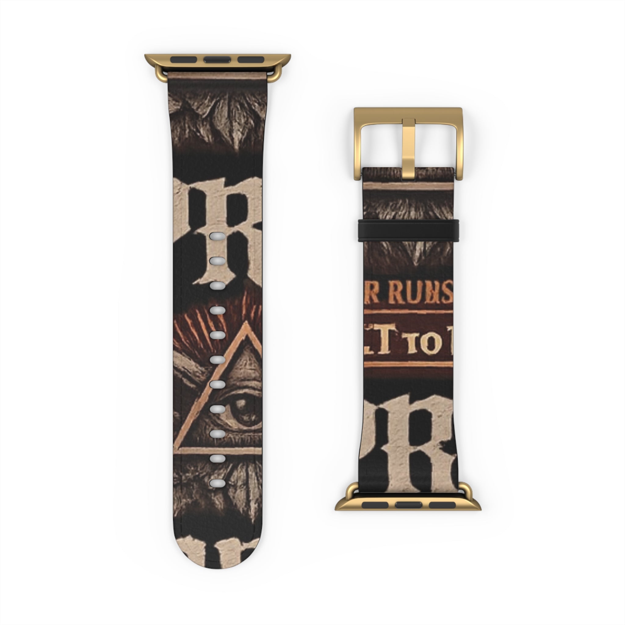 Mystic All-Seeing Eye Apple Watch Band — Vintage Occult Faux Leather Strap by Printify