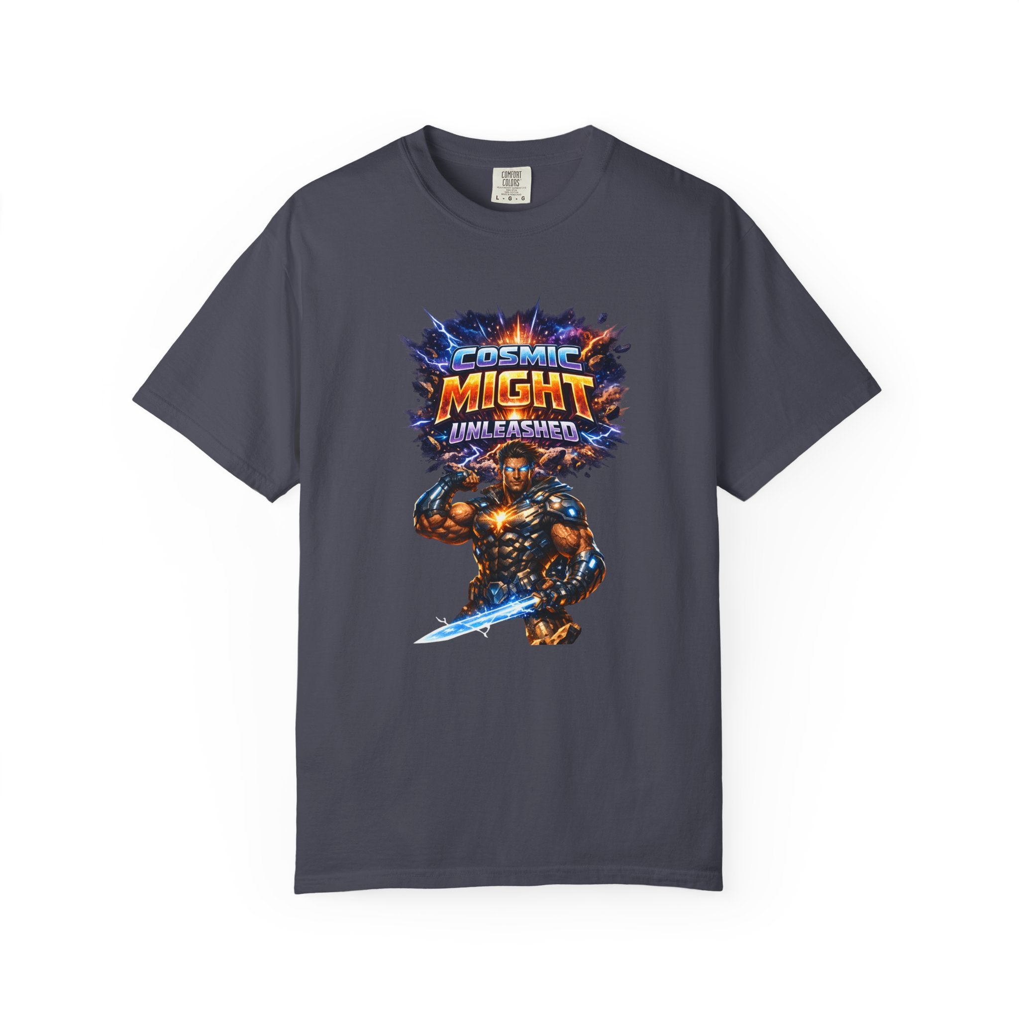 PRB Cosmic Might Unleashed T-shirt | Space Warrior Graphic Tee by Power Runs Black