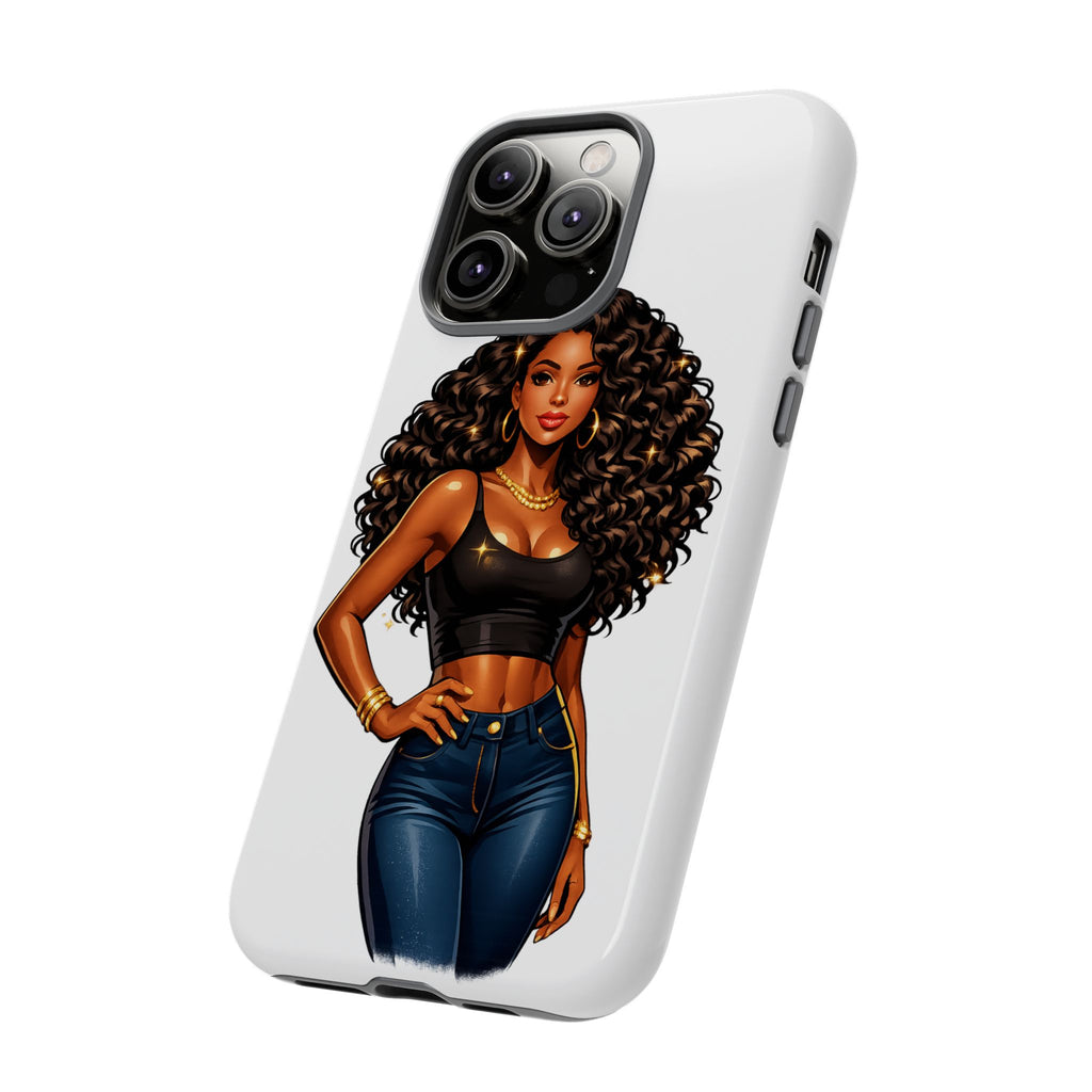 Pretty Rich Bitch by PRB Curly Hair Phone Case by Printify