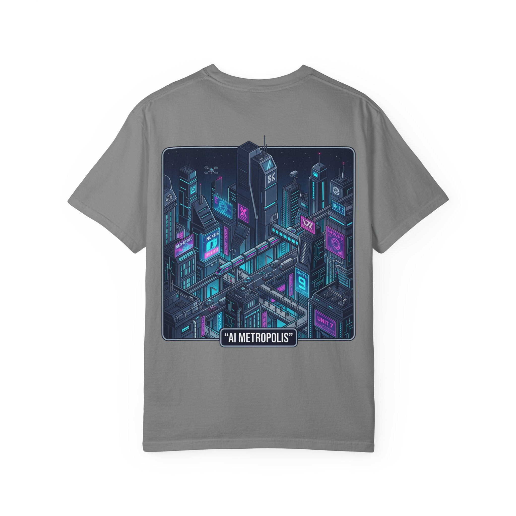 Power Runs Black AI Metropolis T-Shirt — 'At First, It Entered Quietly' Cybercity Graphic Tee by Concepts VS Entertainment/Tiktok shop