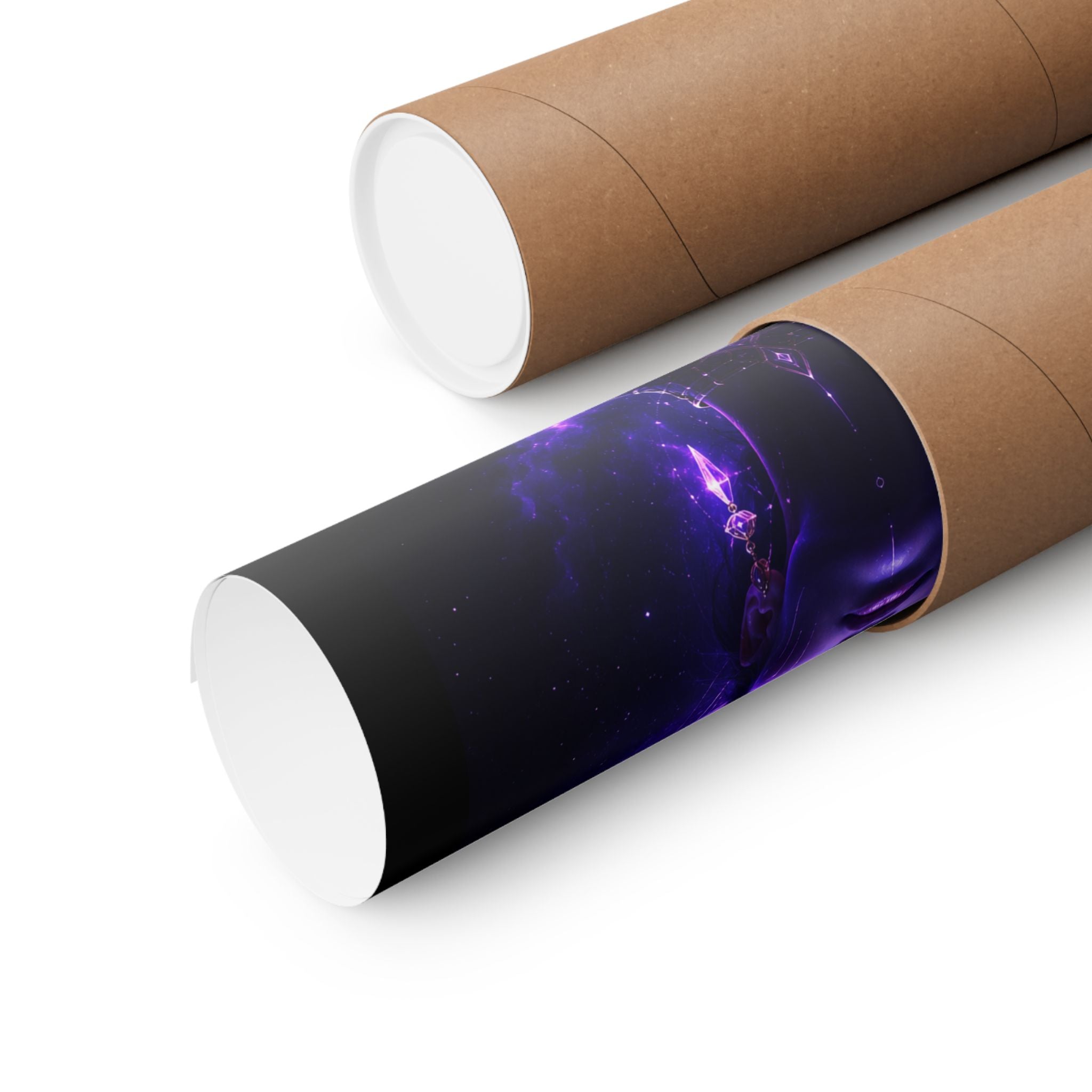 Power Runs Black Cosmic Goddess Poster — Purple Spiritual Wall Art Matte Vertical Print by Power Runs Black