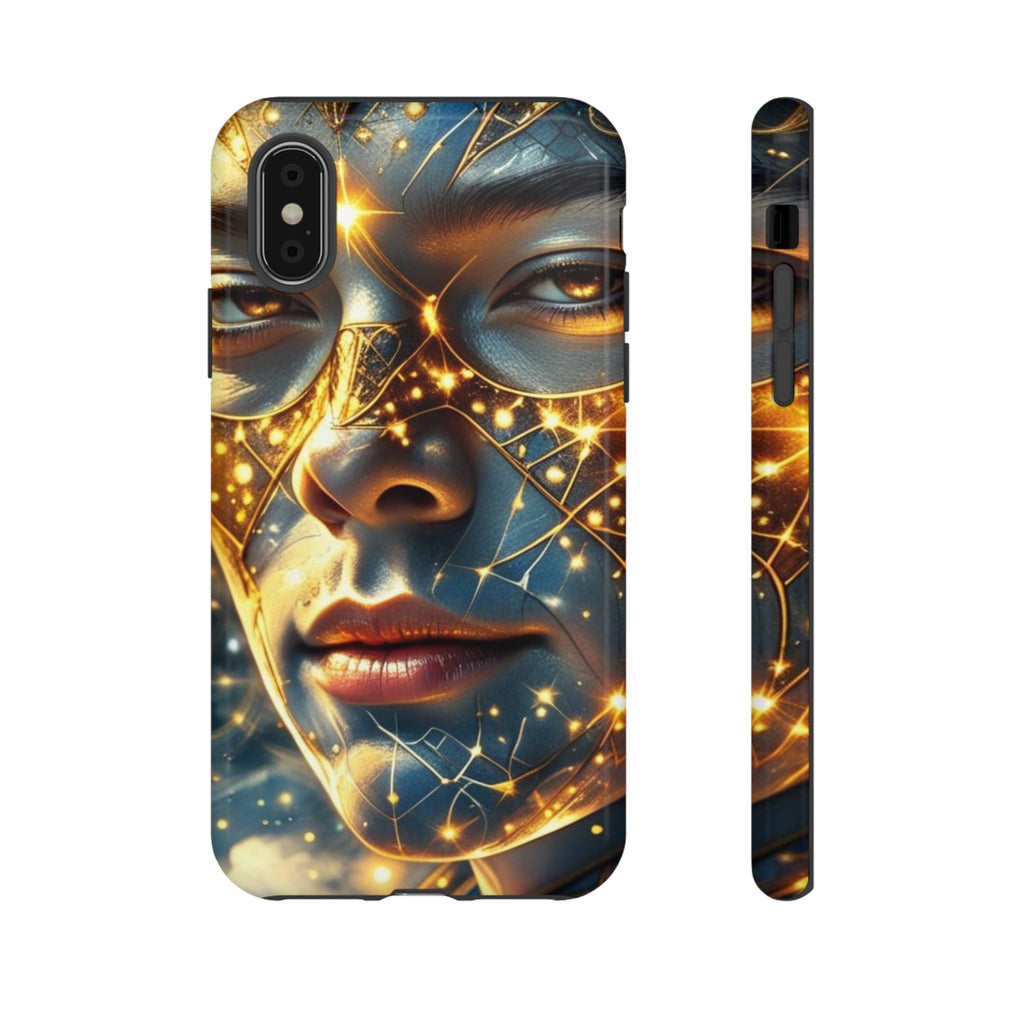PRB Galactic Portrait Tough Case | Cosmic Face Phone Case, Starry Nebula Design by Power Runs Black