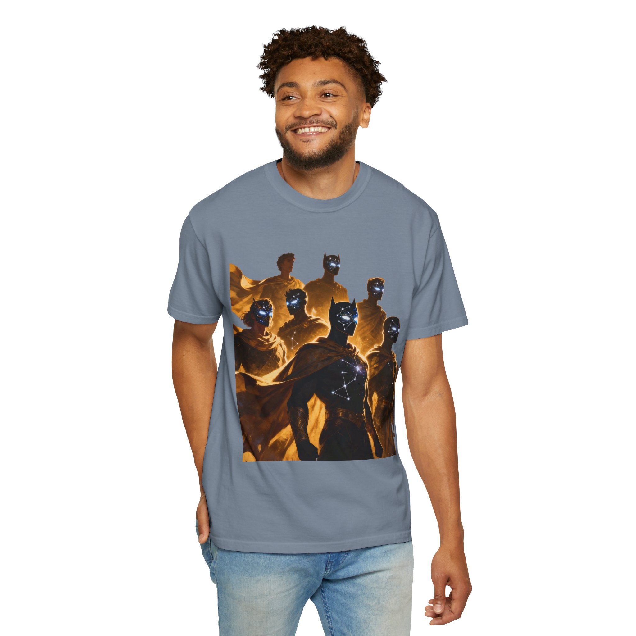 PRB Cosmic Heroes Graphic Tee (Golden Cloaks & Starry Faces) by Power Runs Black