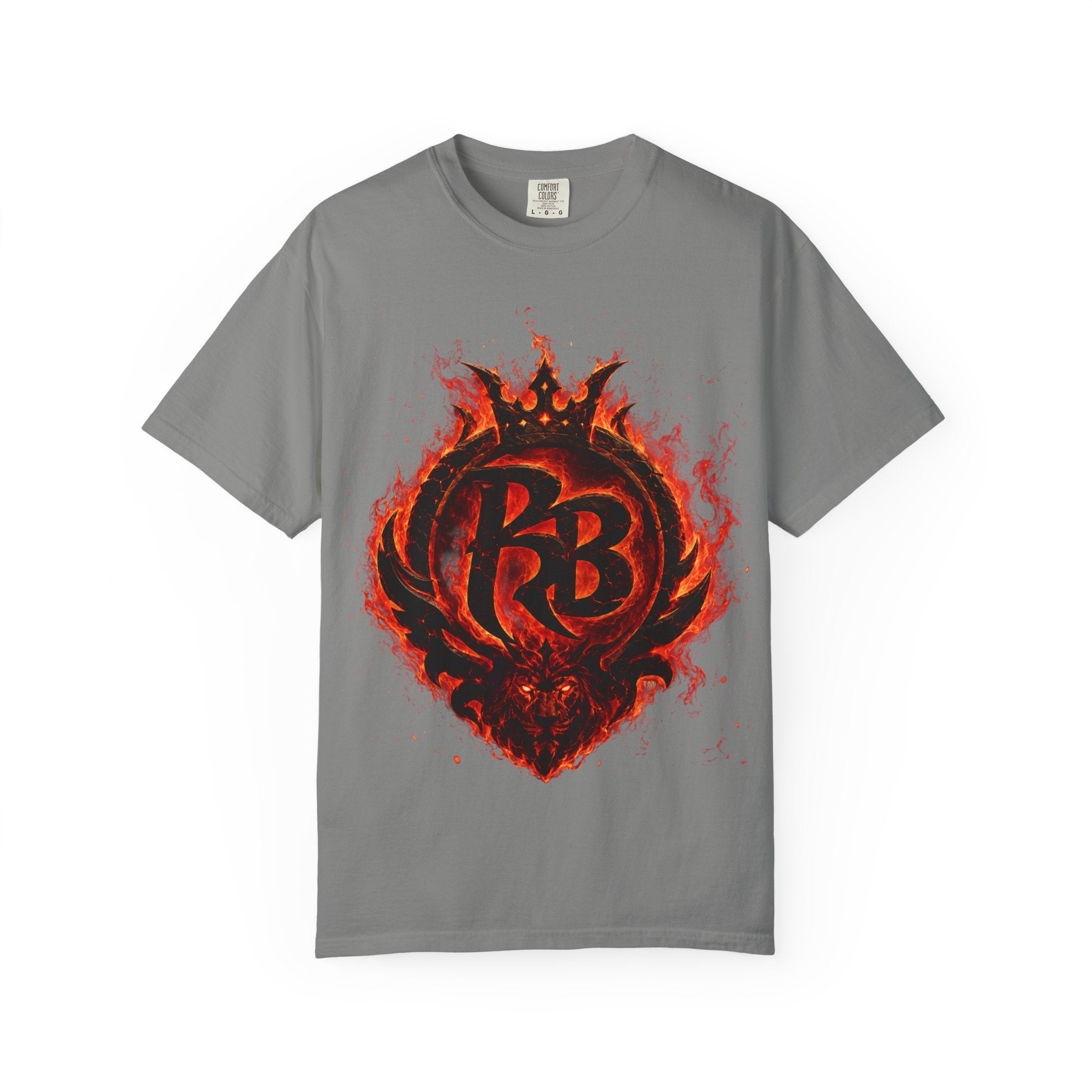 Power Runs Back PRB Flame Logo T-shirt | Fiery Emblem Tee, Grunge Rock Chic by Power Runs Black