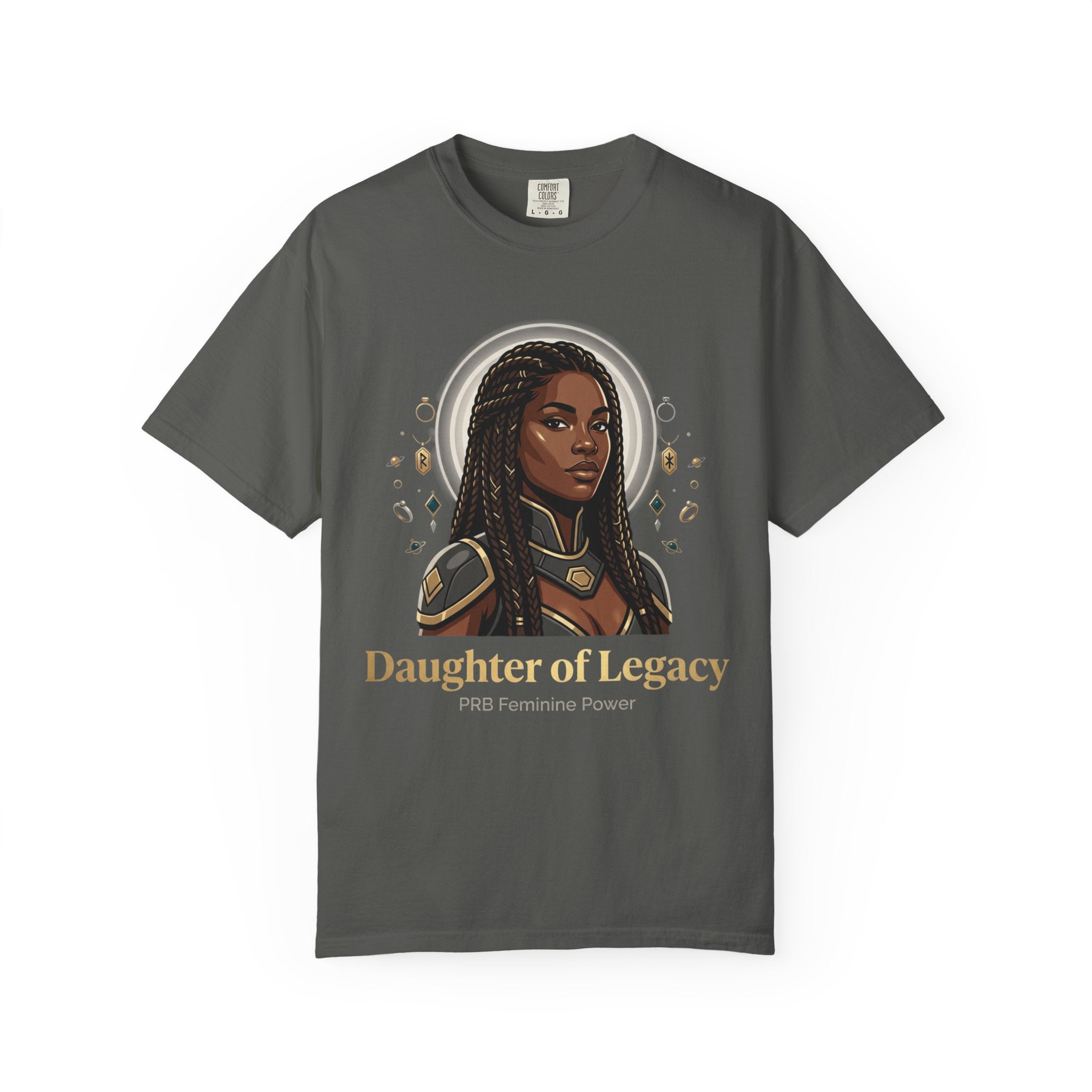 PRB Daughter of Legacy Graphic T-Shirt | Afrocentric Heroine Portrait Tee by Printify