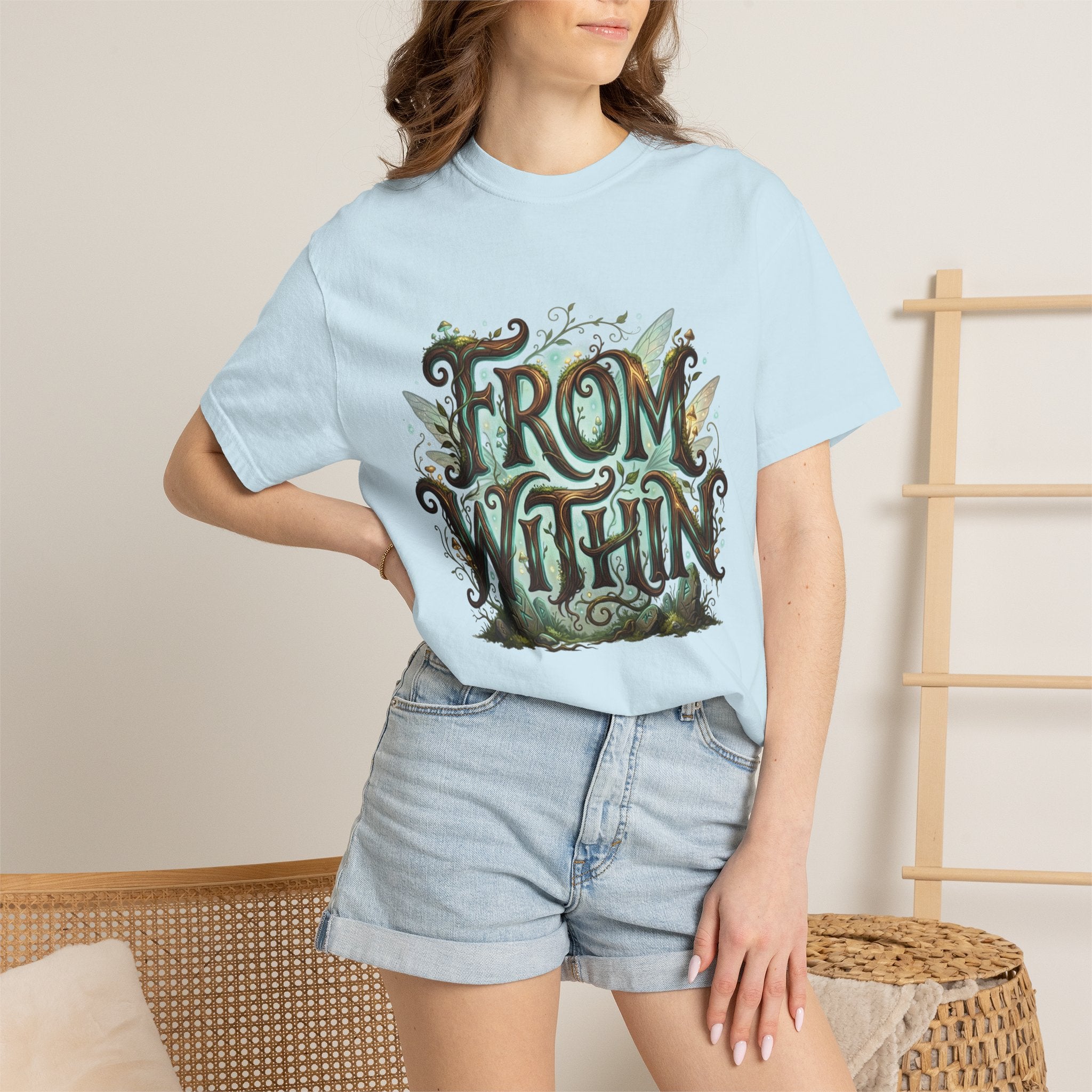 PRB From Within T-shirt | Nature Typography Forest Illustration by Power Runs Black