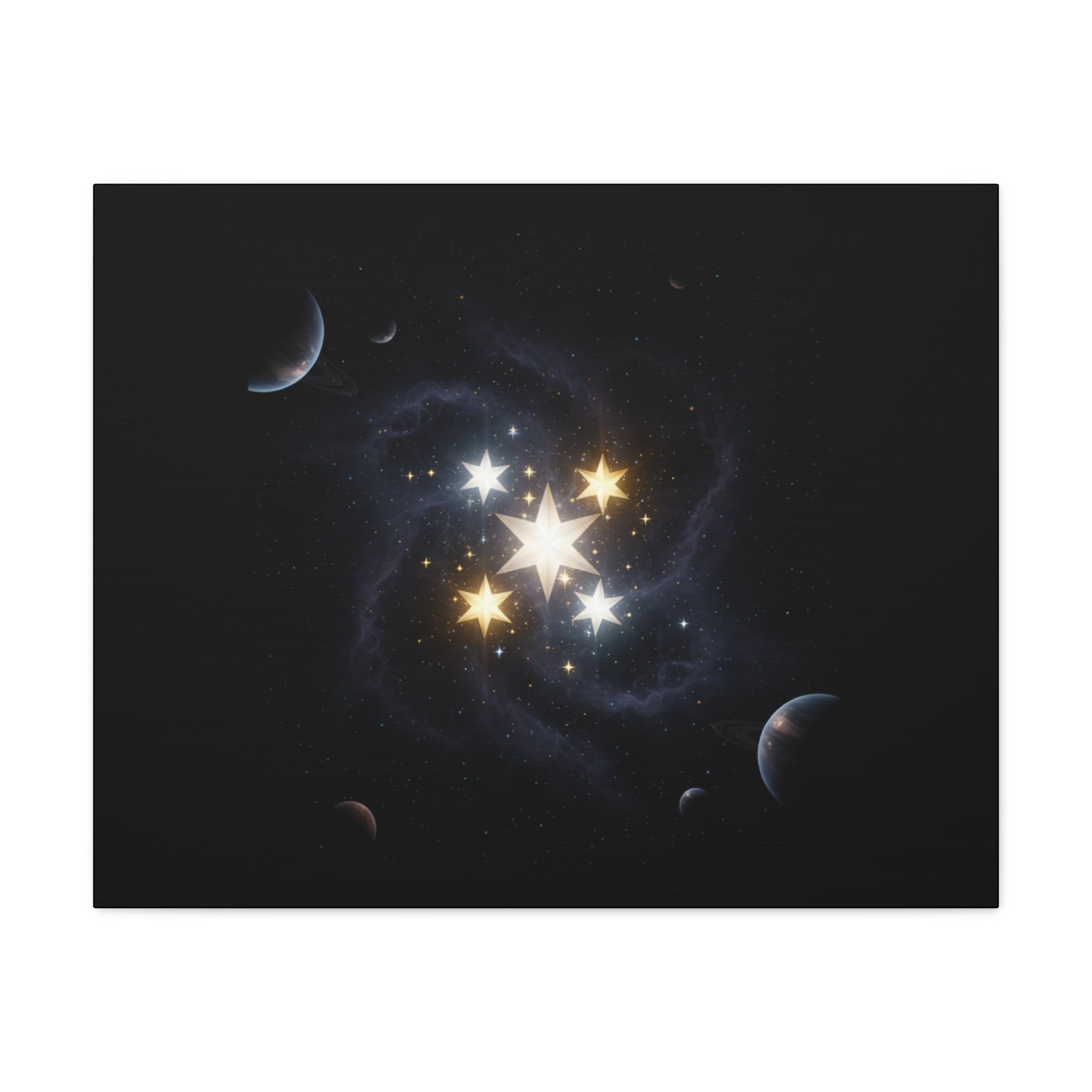 PRB Celestial Star Cluster Matte Canvas Print — Cosmic Planets Wall Art by Printify