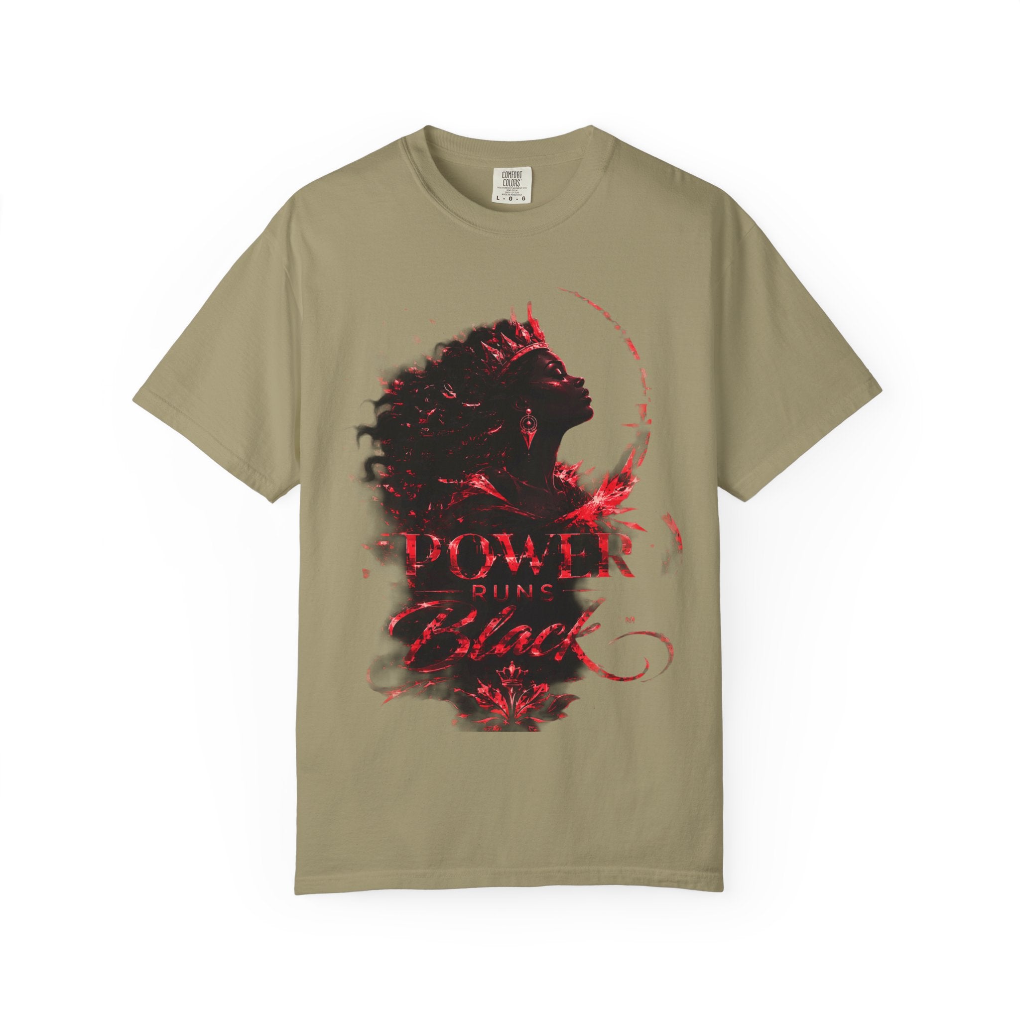Power Runs Black Crown T-Shirt | Gothic Silhouette Artwork by Power Runs Black