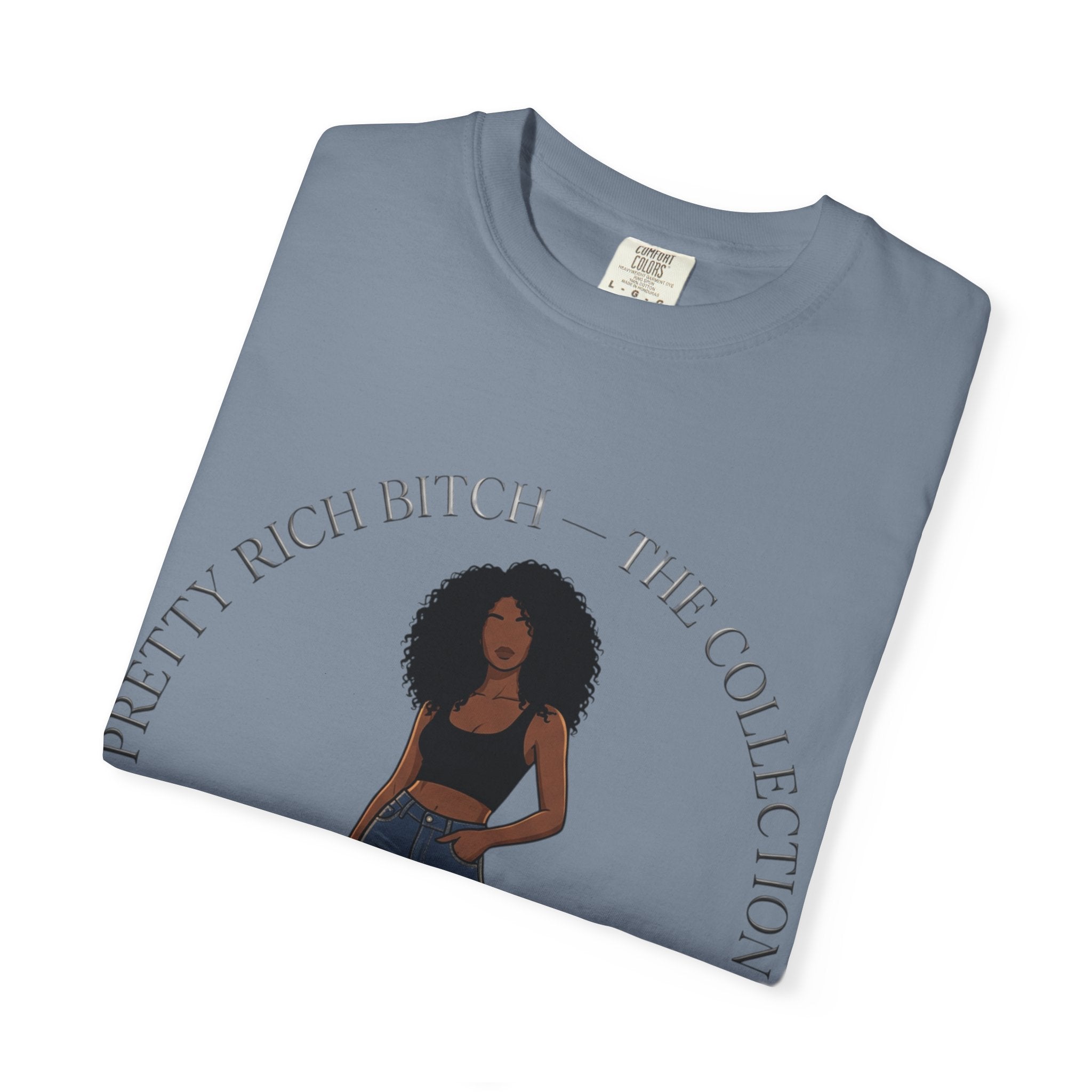 Pretty Rich Bitch The Collection by PRB Graphic Tee (Afro Curly Woman) by Power Runs Black