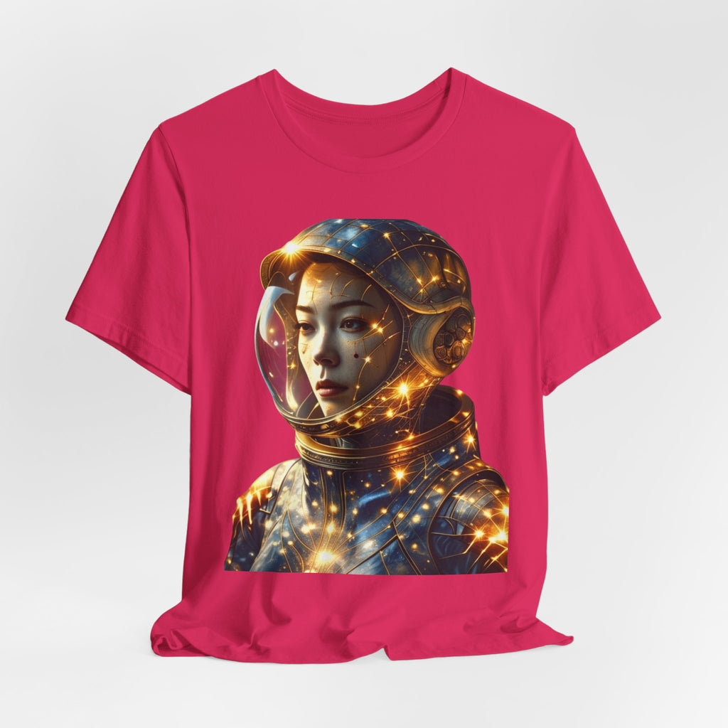 PRB Astronaut Portrait Tee — Starry Cosmic Helmet Graphic T-Shirt by Power Runs Black