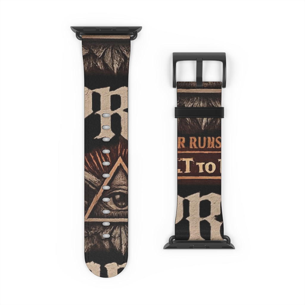 Mystic All-Seeing Eye Apple Watch Band — Vintage Occult Faux Leather Strap by Printify