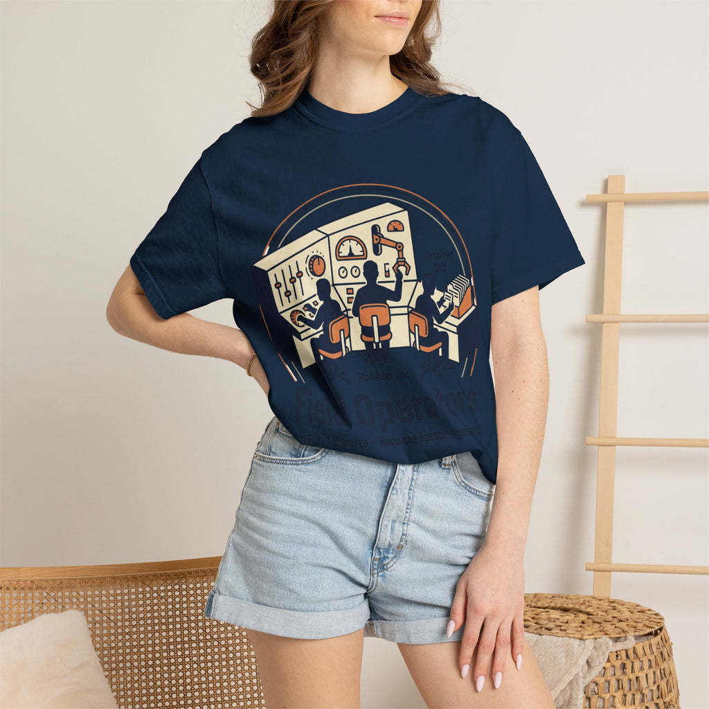 Power Runs Black PRB Field Operators T-Shirt — "Field Operators: Not Fully Automated — Requires Specialized Personnel" by Power Runs Black